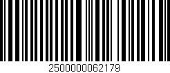 Código de barras (EAN, GTIN, SKU, ISBN): '2500000062179'