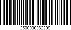 Código de barras (EAN, GTIN, SKU, ISBN): '2500000062209'