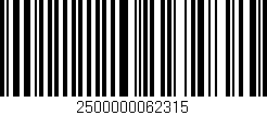 Código de barras (EAN, GTIN, SKU, ISBN): '2500000062315'