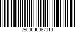 Código de barras (EAN, GTIN, SKU, ISBN): '2500000067013'