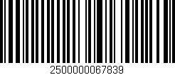Código de barras (EAN, GTIN, SKU, ISBN): '2500000067839'
