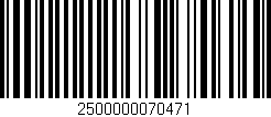 Código de barras (EAN, GTIN, SKU, ISBN): '2500000070471'