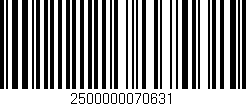 Código de barras (EAN, GTIN, SKU, ISBN): '2500000070631'