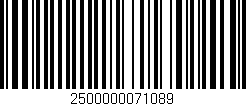 Código de barras (EAN, GTIN, SKU, ISBN): '2500000071089'