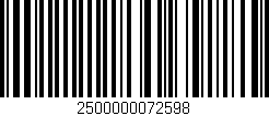 Código de barras (EAN, GTIN, SKU, ISBN): '2500000072598'