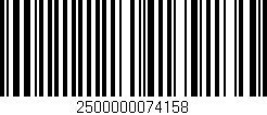 Código de barras (EAN, GTIN, SKU, ISBN): '2500000074158'