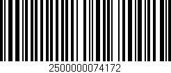 Código de barras (EAN, GTIN, SKU, ISBN): '2500000074172'