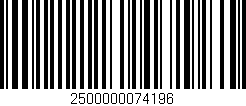 Código de barras (EAN, GTIN, SKU, ISBN): '2500000074196'