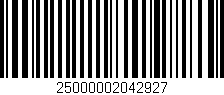 Código de barras (EAN, GTIN, SKU, ISBN): '25000002042927'