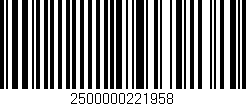 Código de barras (EAN, GTIN, SKU, ISBN): '2500000221958'