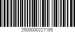 Código de barras (EAN, GTIN, SKU, ISBN): '2500000227165'
