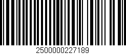 Código de barras (EAN, GTIN, SKU, ISBN): '2500000227189'