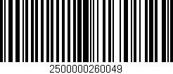 Código de barras (EAN, GTIN, SKU, ISBN): '2500000260049'