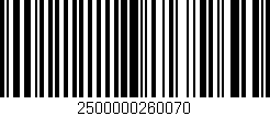 Código de barras (EAN, GTIN, SKU, ISBN): '2500000260070'