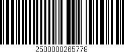 Código de barras (EAN, GTIN, SKU, ISBN): '2500000265778'