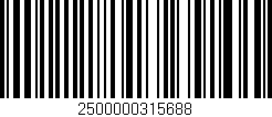 Código de barras (EAN, GTIN, SKU, ISBN): '2500000315688'