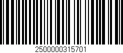 Código de barras (EAN, GTIN, SKU, ISBN): '2500000315701'