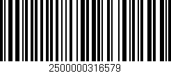 Código de barras (EAN, GTIN, SKU, ISBN): '2500000316579'