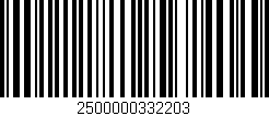 Código de barras (EAN, GTIN, SKU, ISBN): '2500000332203'