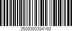 Código de barras (EAN, GTIN, SKU, ISBN): '2500000334160'