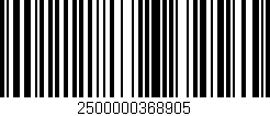 Código de barras (EAN, GTIN, SKU, ISBN): '2500000368905'