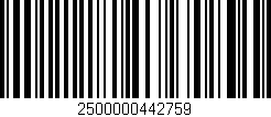 Código de barras (EAN, GTIN, SKU, ISBN): '2500000442759'