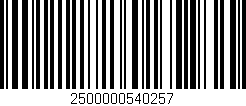 Código de barras (EAN, GTIN, SKU, ISBN): '2500000540257'