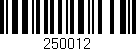 Código de barras (EAN, GTIN, SKU, ISBN): '250012'