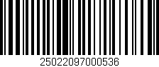Código de barras (EAN, GTIN, SKU, ISBN): '25022097000536'