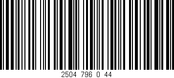Código de barras (EAN, GTIN, SKU, ISBN): '2504_796_0_44'