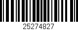 Código de barras (EAN, GTIN, SKU, ISBN): '25274827'