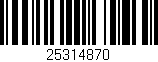 Código de barras (EAN, GTIN, SKU, ISBN): '25314870'