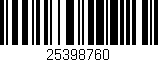 Código de barras (EAN, GTIN, SKU, ISBN): '25398760'