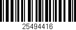 Código de barras (EAN, GTIN, SKU, ISBN): '25494416'