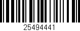 Código de barras (EAN, GTIN, SKU, ISBN): '25494441'