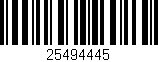 Código de barras (EAN, GTIN, SKU, ISBN): '25494445'