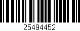 Código de barras (EAN, GTIN, SKU, ISBN): '25494452'