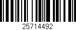 Código de barras (EAN, GTIN, SKU, ISBN): '25714492'