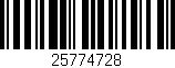 Código de barras (EAN, GTIN, SKU, ISBN): '25774728'