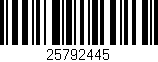 Código de barras (EAN, GTIN, SKU, ISBN): '25792445'