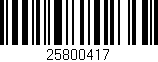 Código de barras (EAN, GTIN, SKU, ISBN): '25800417'