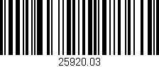 Código de barras (EAN, GTIN, SKU, ISBN): '25920.03'