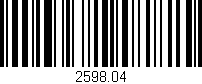 Código de barras (EAN, GTIN, SKU, ISBN): '2598.04'