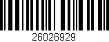 Código de barras (EAN, GTIN, SKU, ISBN): '26026929'