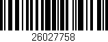 Código de barras (EAN, GTIN, SKU, ISBN): '26027758'