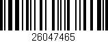 Código de barras (EAN, GTIN, SKU, ISBN): '26047465'