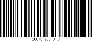 Código de barras (EAN, GTIN, SKU, ISBN): '26070_208_0_U'