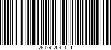Código de barras (EAN, GTIN, SKU, ISBN): '26074_208_0_U'