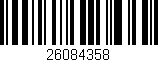 Código de barras (EAN, GTIN, SKU, ISBN): '26084358'