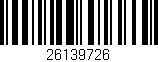 Código de barras (EAN, GTIN, SKU, ISBN): '26139726'